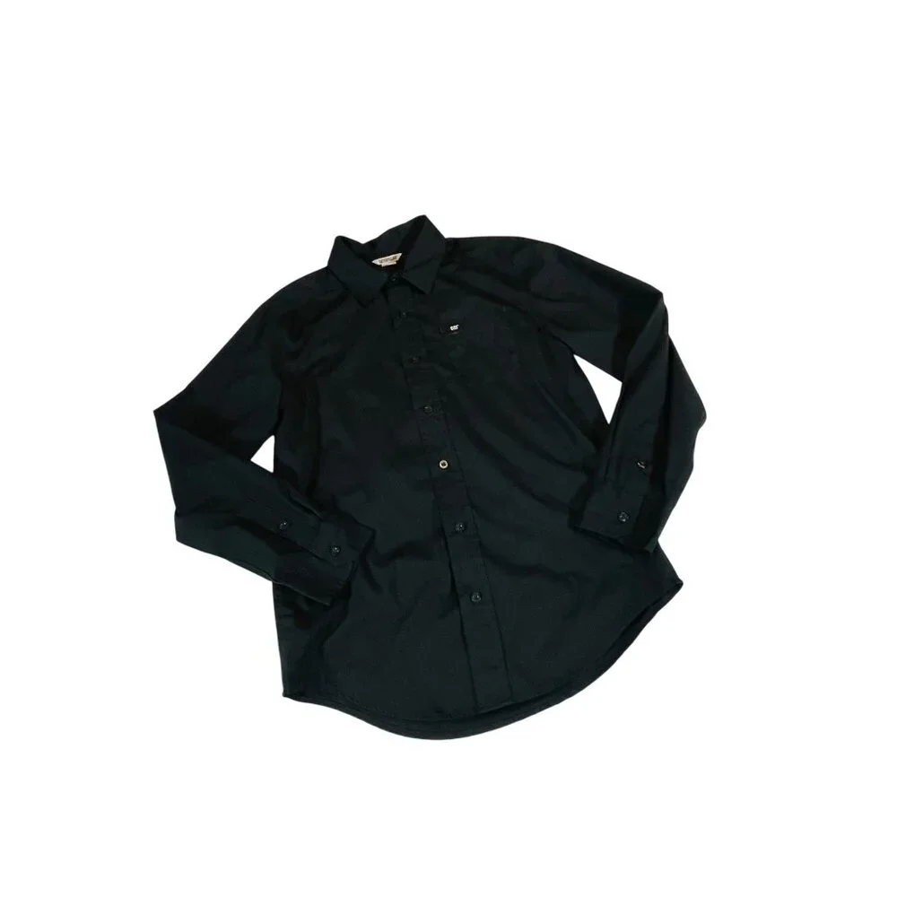 Caterpillar Men's Black Button-Up Shirt S Small Chest Pocket W Logo - Picture 6 of 8